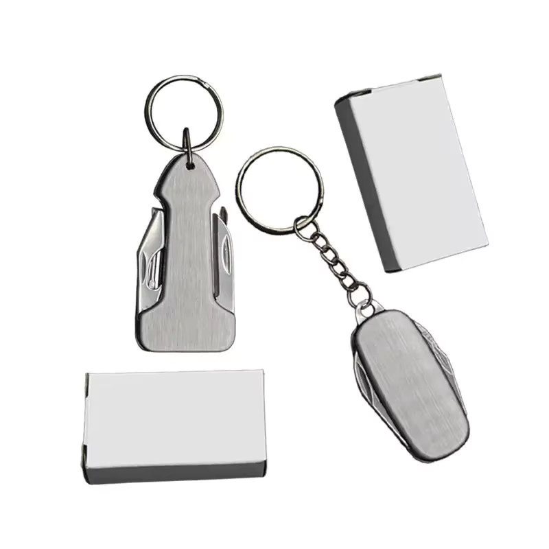 JIANLAI Multifunktionaler Schlüsselanhänger aus Edelstahl in Silber mit Klappmesser und Mehrzweckwerkzeugen - Bild 2