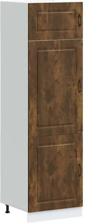 vidaXL Küchenschrank Kalmar in Räuchereiche, freistehende Küchenwand mit Scharniertüren, Braun