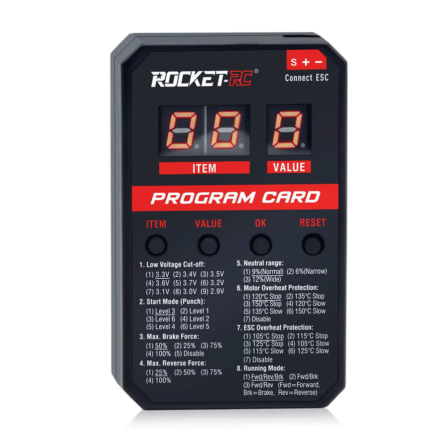 ROCKET-RC Supersonic V2 LED-Programmkarte für bürstenloser elektronischer Geschwindigkeitsregler ESC - Bild 2