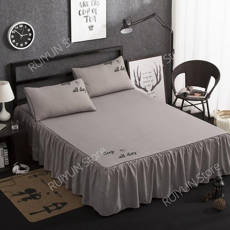 Super Six Bettrock aus Polyester in Grau, B/T: 120 x 200 cm