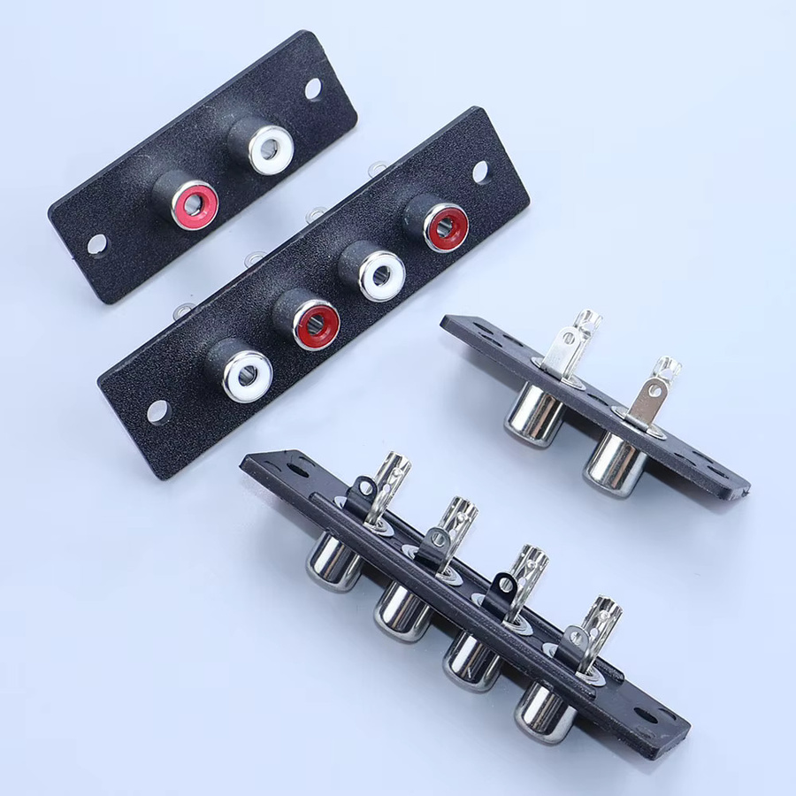 ChengHaoRan Audio-AV-Adapter Wandplatte mit 2-4-Wege RCA-Buchsenanschluss in Schwarz - Bild 2