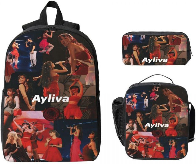 3er-Set Ayliva Singer Tour 2025 Schultaschen-Set mit Rucksäcken, Federmäppchen und Brotdose von Fancy Style Studio in Multicolour - Bild 1