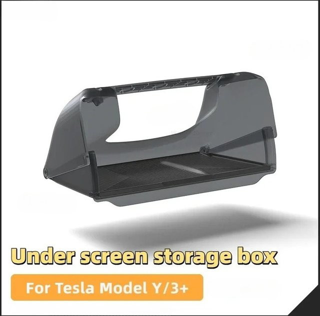YouGallop Unter-Bildschirm-Aufbewahrungsbox für Tesla Model Y, Model 3 und Highland Model Y Juniper, Versteckter Stauraum-Organizer für die Mittelkonsole, Schwarz - Bild 1