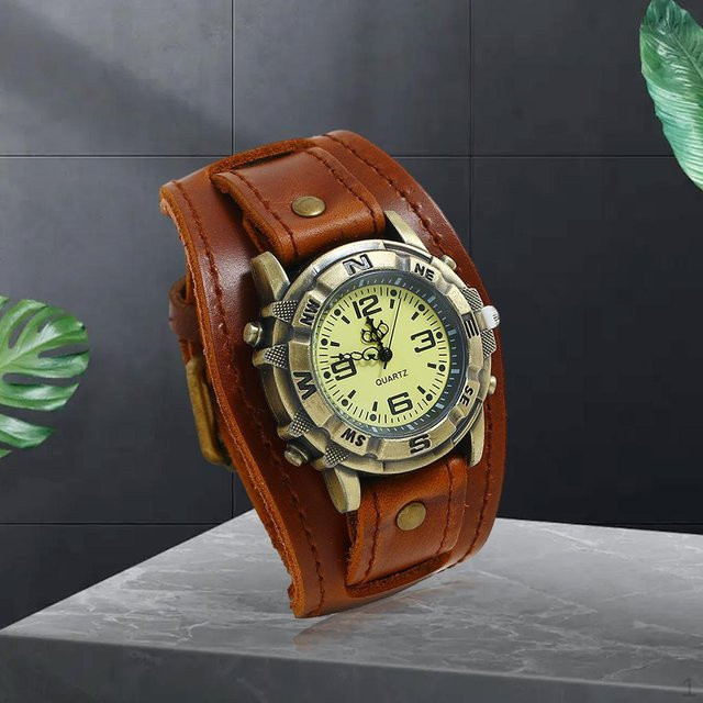 Uhrenarmband Leder, braun, Herren, Vintage - Bild 1