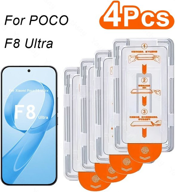 Xiaomi POCO F8 Ultra Schutzglas mit oleophober Beschichtung, transparentes gehärtetes Bildschirmglas - Bild 1