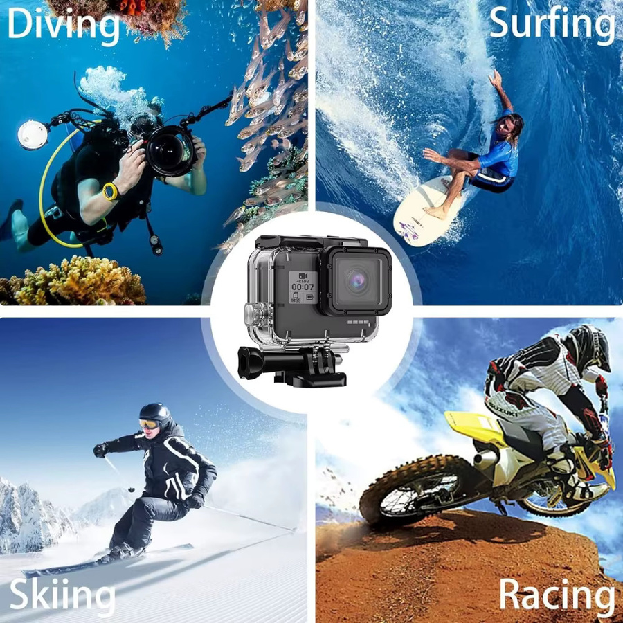 GoPro Unterwasser-Gehäuse für Hero 5, Hero 6 und Hero 7, schwarze wasserdichte Tauchabdeckung für deine Action-Kamera - Bild 4