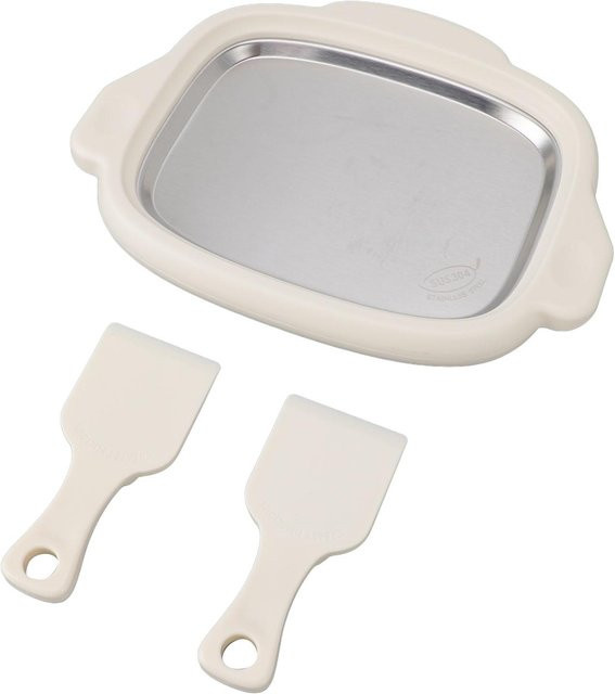 KaiSai Eis Wok Maschine mit 2 Schaufeln aus 304 Edelstahl für gebratenen Joghurt und gerolltes Eis in Weiß - Bild 1