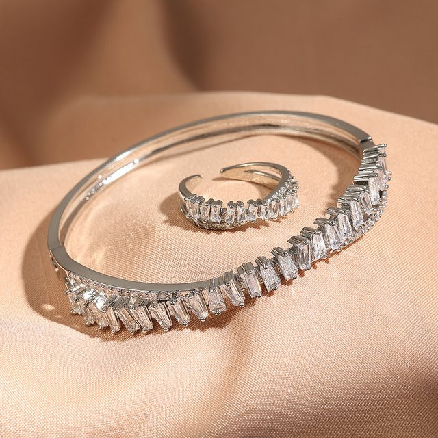 Yupsk Schmuck-Set, Ring und Armband, Silber, Zirkonia, Unisex - Bild 1
