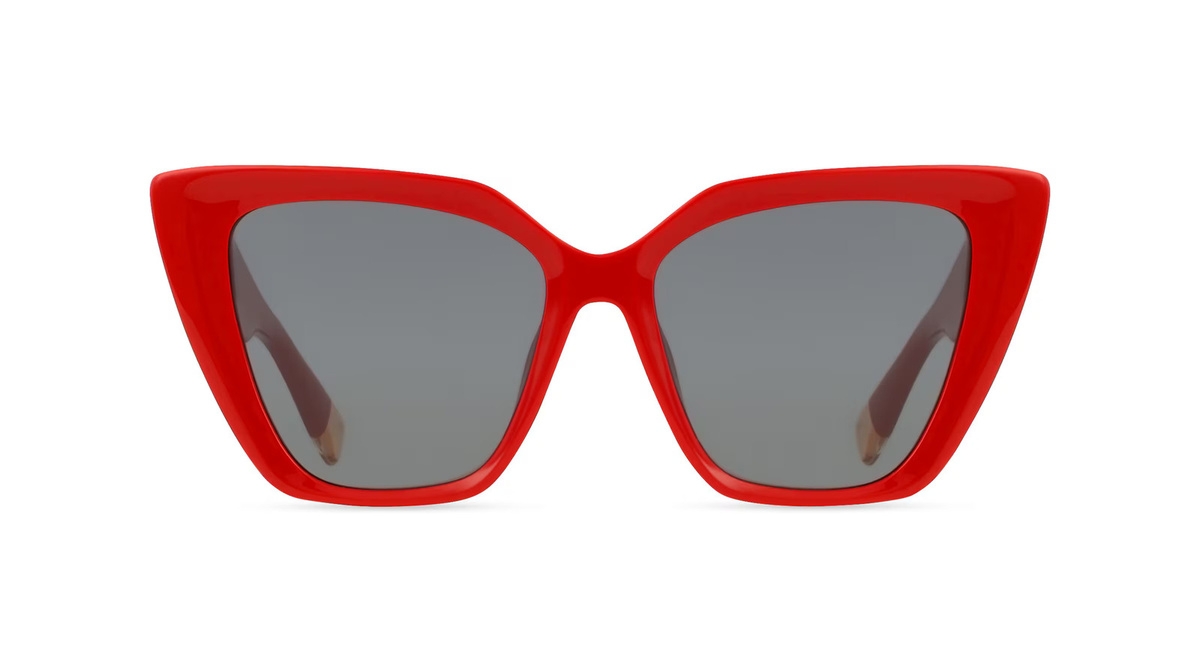 Furla SFU879 Sonnenbrille Cat Eye, Vollrand, Kunststoff, rot, grau, Damen - Bild 1