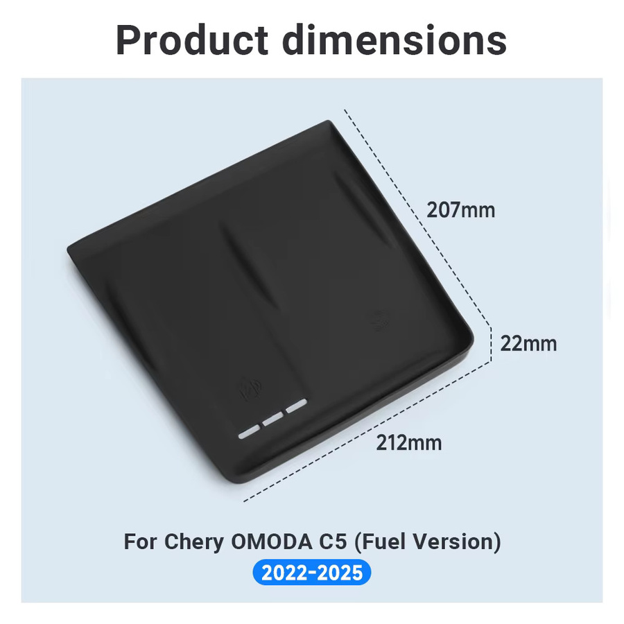YaLumei Kabelloses Ladepad für Chery Omoda 5 C5 FX (Benzin), Schwarz - Bild 3