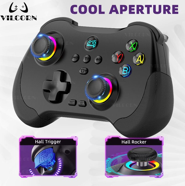 VILCORN Wireless Mini Dual Hall Gamepad Black – Bluetooth Game Controller für PC, Steam Deck, ROG Ally und Nintendo Switch OLED - Bild 1