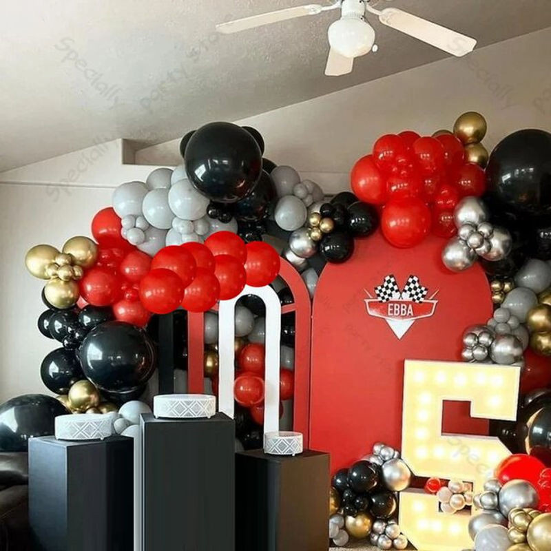 LQVYI Luftballon Bogen Girlande Set mit Auto Thema für Kindergeburtstage, 157 Teile, Mehrfarbig - Bild 1