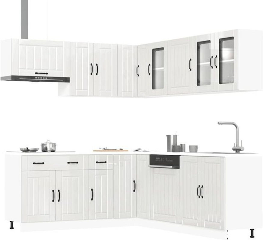 11-tlg. Küchenschrank-Set Lucca Küchenzeile in Weiß im modernen Landhausstil von Vidaxl - Bild 1