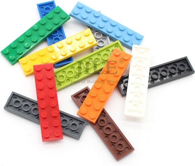 jile Moc-Fliesenplatte 2x8 3034, Bausteine Teile-Sets, 20-teiliges Set, Weiß, Bunt / Mehrfarbig - Bild 1
