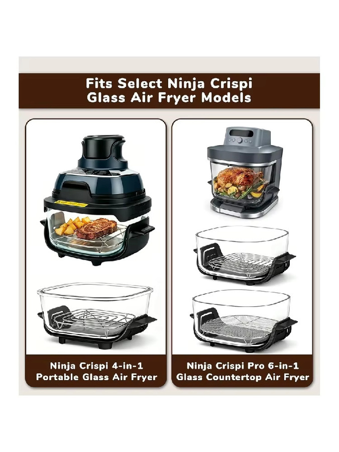 Ninja Crispi Edelstahl-Tablett für Heißluftfritteusen in Silber - Bild 3