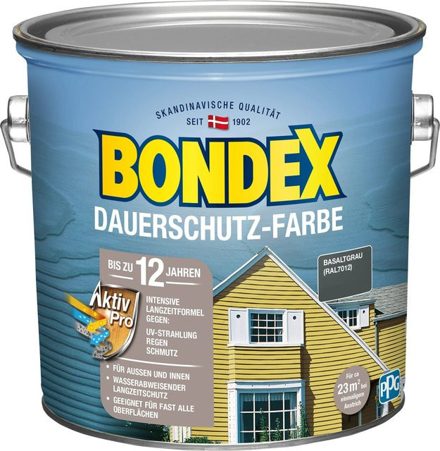 Bondex Dauerschutz-Holzfarbe Basaltgrau RAL 7012 seidenglänzend 2,5 l - Bild 1