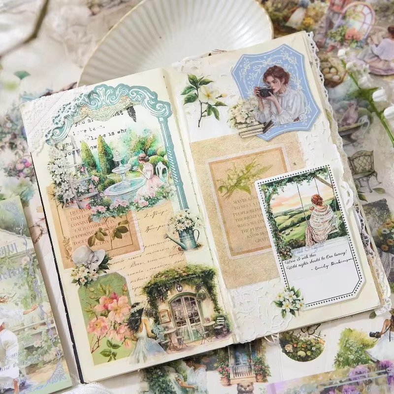 20 Stück Vintage Mädchen-Charakter PET-Aufkleber aus der Floating Light Dream Serie, bunte gestanzte Designs für dein Journal-Zubehör - Bild 1