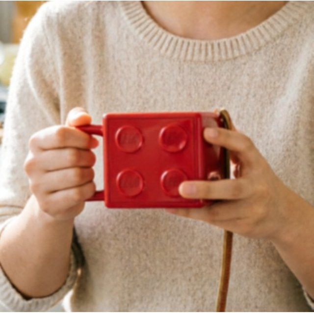 LEGO Isolierter Kaffeebecher mit 2x2 Roter Stein Design aus Edelstahl, Rot, 320 ml - Bild 1