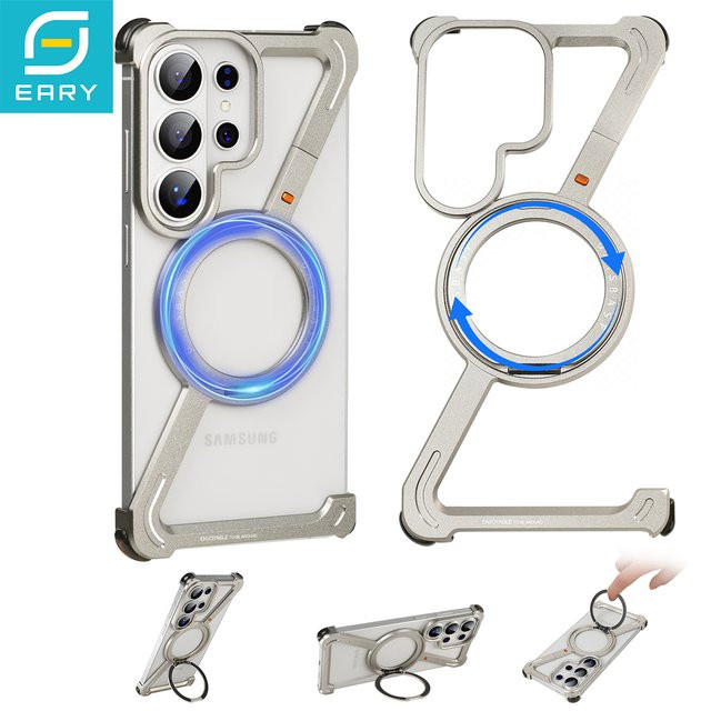Eary Z-Form Schutzhülle für Samsung Galaxy S26 Ultra mit MagSafe Magnetring und 360 Grad drehbarem Metall-Ständer - Bild 1