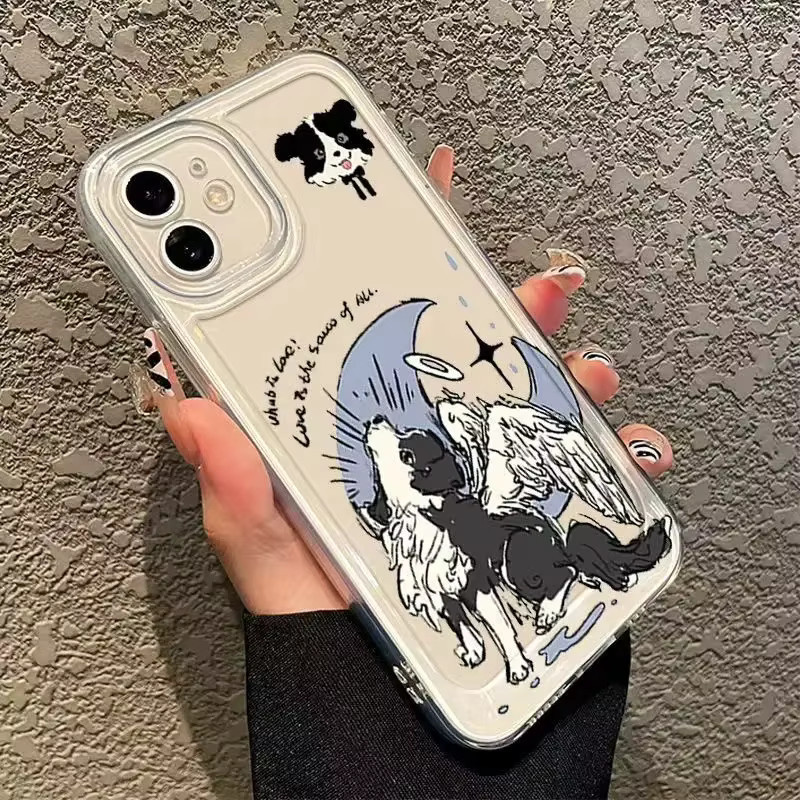 Etmakit Handyhülle mit Engeltier-Design für iPhone 11 bis iPhone 16 Pro Max, Transparent - Bild 4