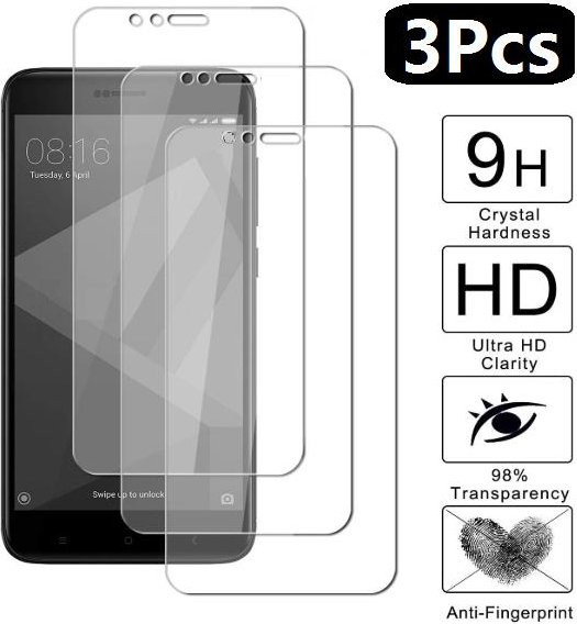 3 Stück 9D Displayschutzfolie aus gehärtetem Glas für Xiaomi Redmi 6 6A 5 Plus 5A S2 4A Note 4 4X Pro 5G in Transparent - Bild 1