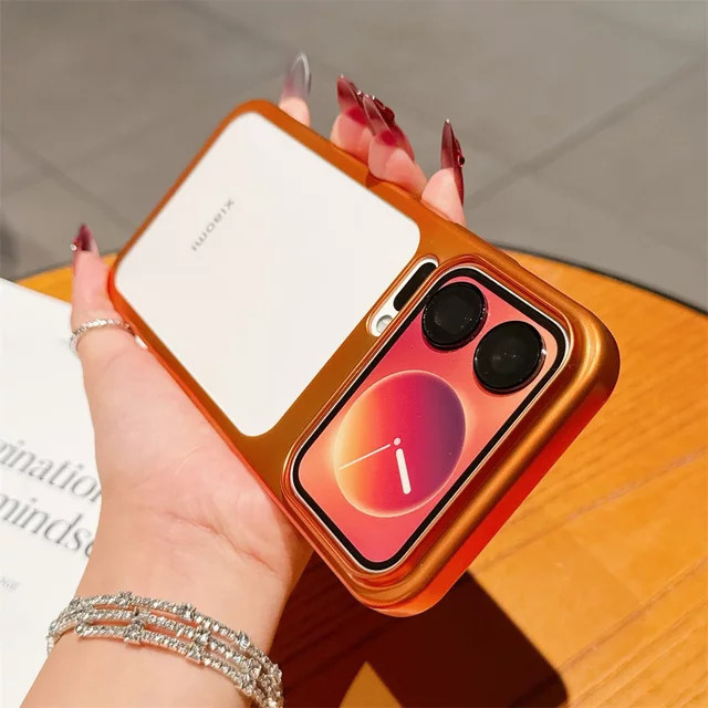 Matte und durchscheinende Handyhülle für Xiaomi Mi 17 Pro Max und 17 Pro in Orange, schlanker Stoßschutz aus PC - Bild 1