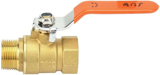 YU-Industry Messing Ventil DN20 mit Innen- und Außengewinde 1/2 Zoll Voll durchgang in Gold/Orange - Bild 1