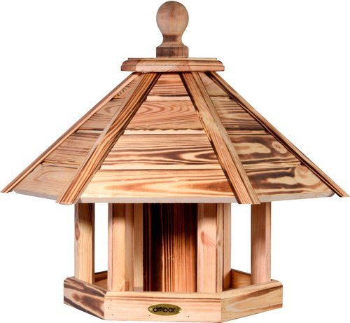 DOBAR Vogelhaus Brillo zum Aufstellen, geflammt, braun - Bild 1