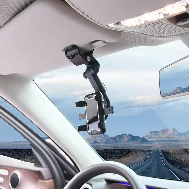 Universelle Auto Sonnenblende Handyhalterung für GPS und Smartphone in Schwarz oder Weiß - Bild 1