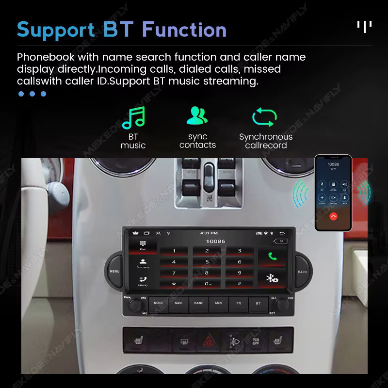 MEKEDE Android 15 Autoradio Multimedia in Schwarz für Chrysler 300C PT Cruiser Compass Patriot Jeep Dodge Magnum Grand Cherokee RAM 1500 - Bild 4