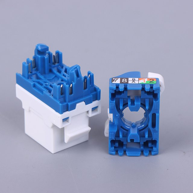 JETTING PC-Steckmodul für CAT6 RJ45, werkzeugloser Keystone Ethernet-LAN-Einsatz, Gigabit UTP, Blau - Bild 1