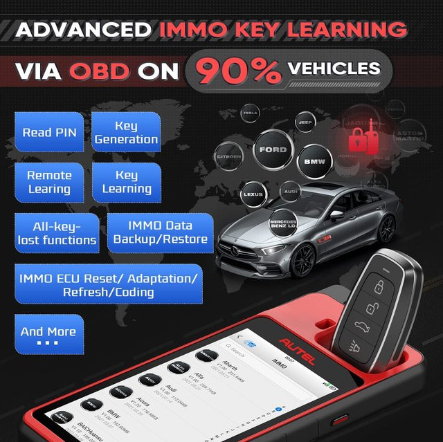 Autel MaxiIM KM100 Schlüsselanhänger-Programmiergerät mit 2 Stück Autel IKEY für schnelle Schlüsselgenerierung und OBD IMMO Schlüsselerkennung - Bild 1