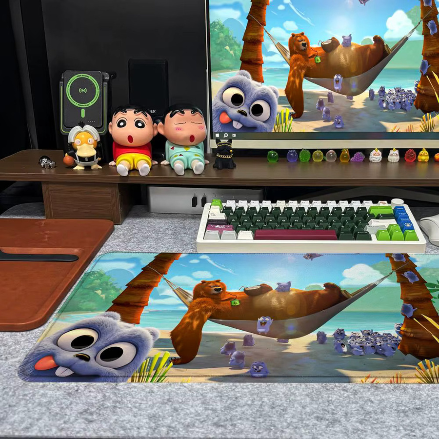 G-Grizzy L-Lemmings XXL Mauspad rutschfeste Gamer-Schreibtischunterlage mit HD-Art-Design, B/T: 90 x 40 cm, mehrfarbig - Bild 4