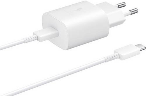Samsung EP-TA800XWEGWW USB Schnellladegerät 25W mit 1x USB-A und 1x USB-C in Weiß - Bild 1