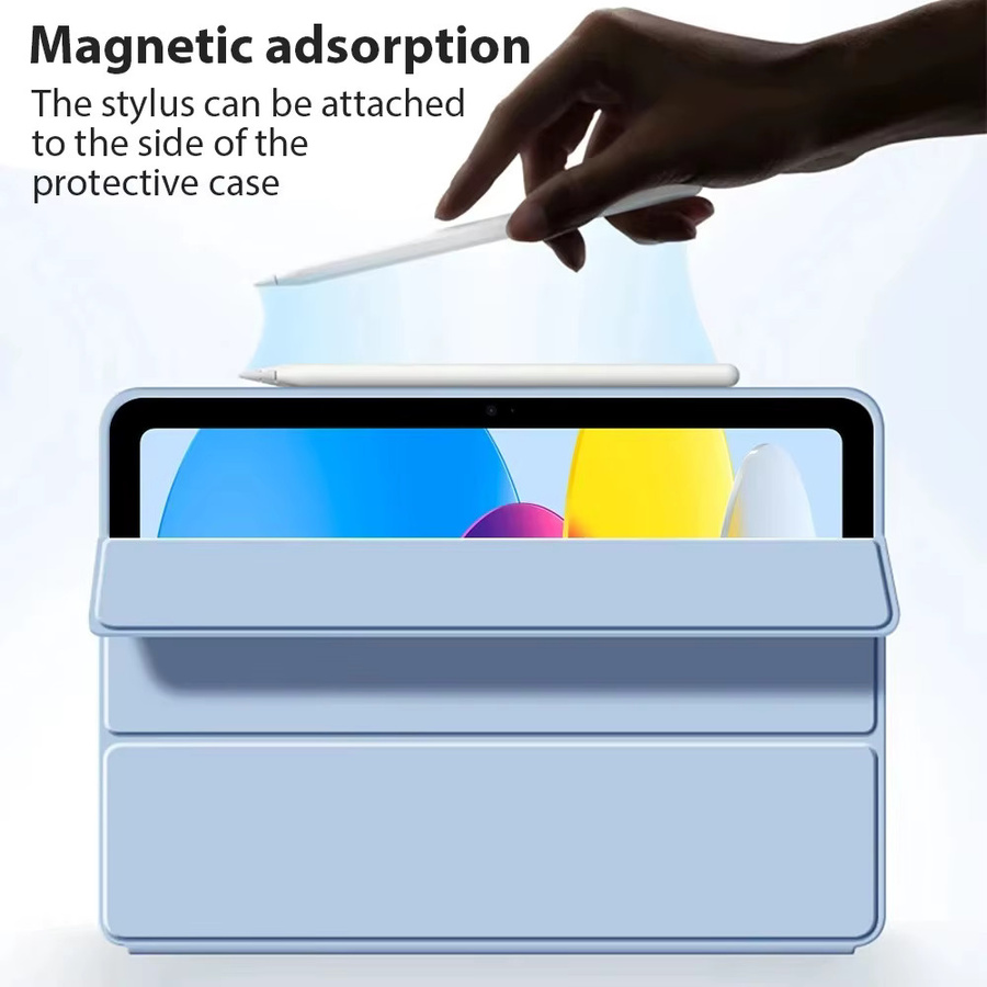 READYYEAH Schutzhülle für iPad 10. Gen 10.9 2022 und iPad 11. Gen 11 2025 A16, dreifach faltbare Standhülle in Blau, schlank und stoßfest mit automatischer Aufwach- und Schlaffunktion - Bild 1