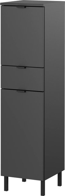 Germania Mediumschrank Arcena 1394 in Graphit mit Soft-Close-Türen und Regalböden, B/T/H: 30 x 34 x 139,4 cm - Bild 1