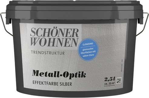 Schöner Wohnen Effektfarbe Trendstruktur in Metall-Optik, silberfarben, 2,5 l - Bild 1