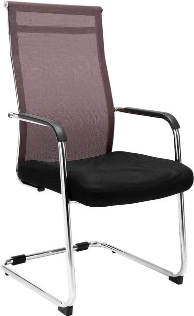 CLP Freischwinger Brenda Besucherstuhl mit Stoff-Bezug und Netz-Rückenlehne in modernem Design - Bild 1