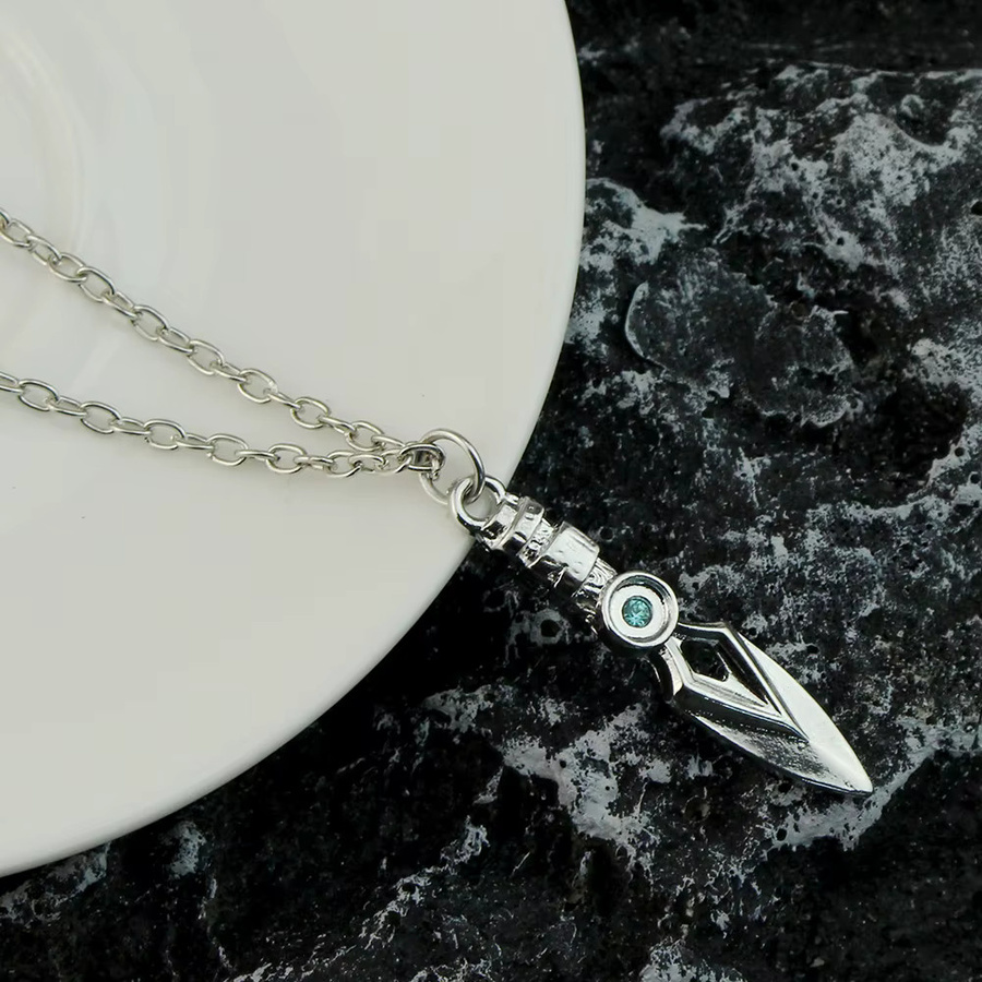 YiYuYiHua Halskette, Messer Anhänger, Edelstahl, Silber, Unisex - Bild 3