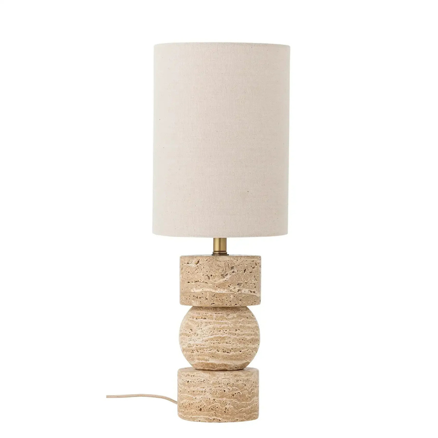 Bloomingville Tischlampe Marci aus Travertin in Naturfarben/Beige, Höhe: 53 cm - Bild 1