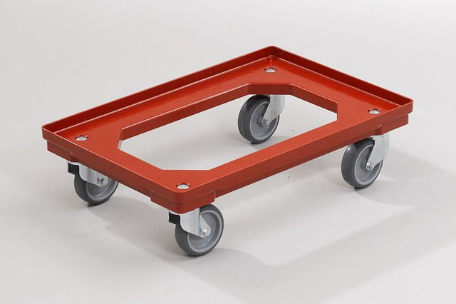 Scaritech Kistenwagen in Rot mit Rollen, Breite: 40 cm, Länge: 60 cm - Bild 1