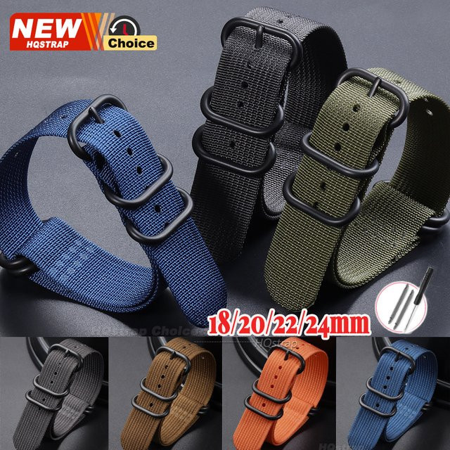 HQstrap Uhrenarmband Nylon, Schwarz, Unisex - Bild 1