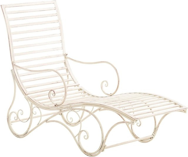 CLP Gartenliege Amiens in Antik-Creme aus Metall mit Armlehnen - Bild 1