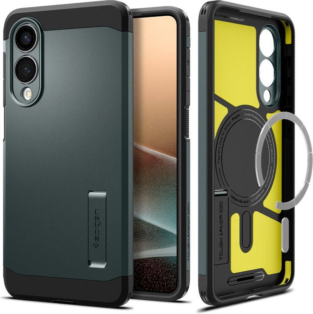 Spigen Tough Armor MagSafe Schutzhülle für Samsung Galaxy S25 Edge S937 in Grün - Bild 1