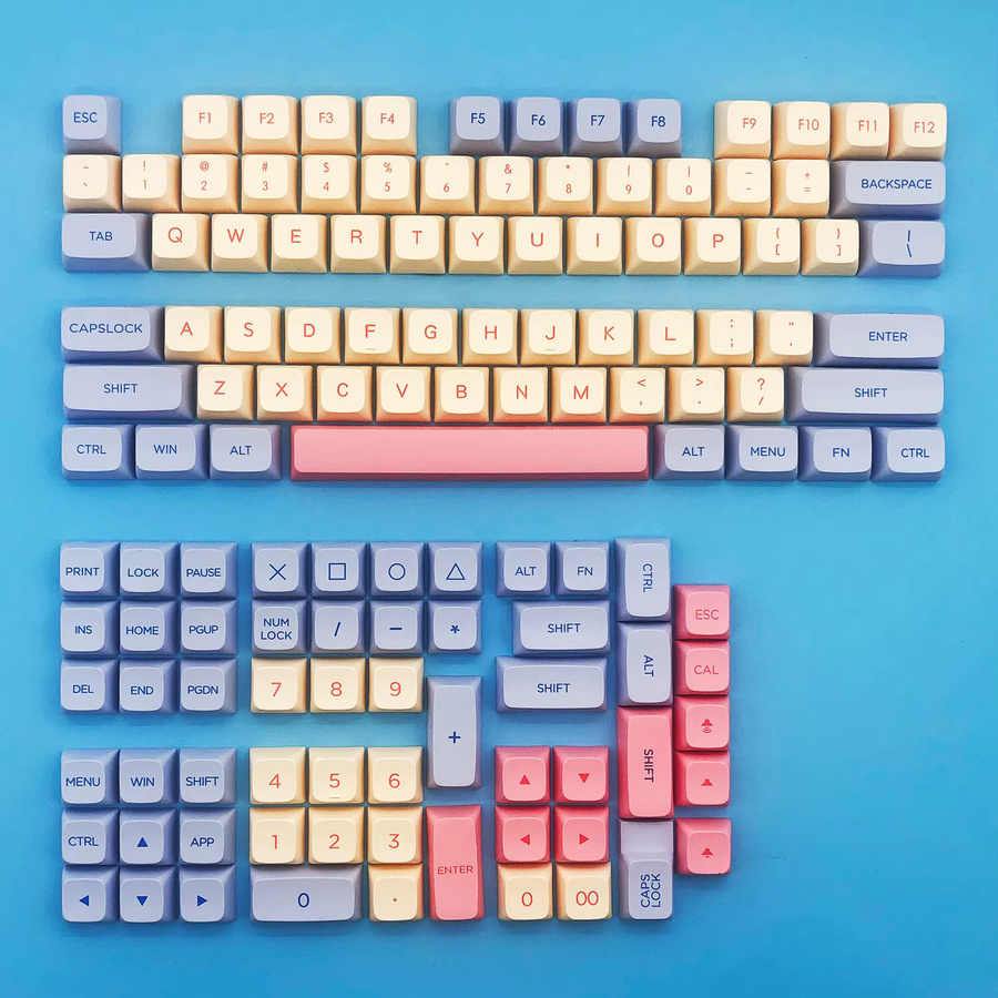 ZUOYA PBT-Tastenkappen im XDA-Profil mit Sublimations-Technologie für mechanische Cherry MX Switches, Mehrfarbig und Grün - Bild 3