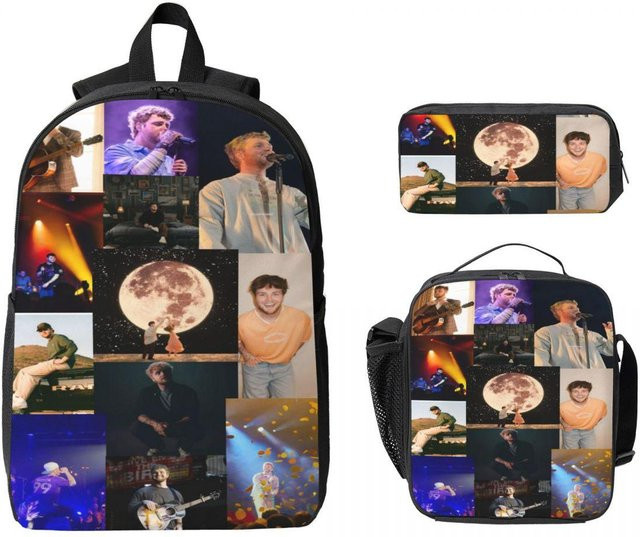 Fancy Style Studio Schulranzen Set Alex Warren Album Popmusik mit Rucksack, Brotdose und Federmäppchen für Jungen und Mädchen, Mehrfarbig - Bild 1