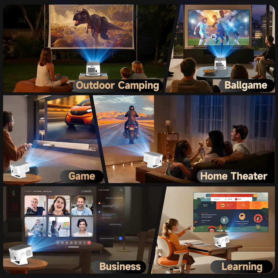 Magcubic HY350Max Projektor mit Android 14, 900 ANSI Lumen, Autofokus, 1080P Full HD, 8K Unterstützung, Wifi6 und Bluetooth 5.4, Weiß - Bild 4