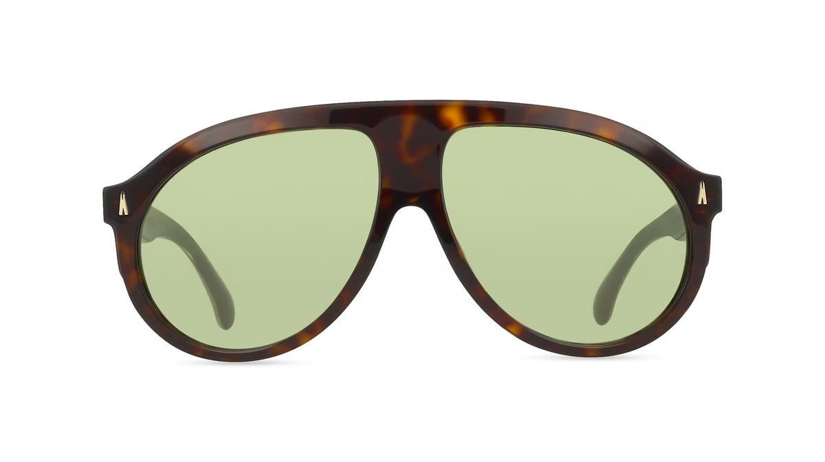 Moncler ME6001 Sonnenbrille Pilot, Vollrand, Acetat, Unisex, braun, grün - Bild 1
