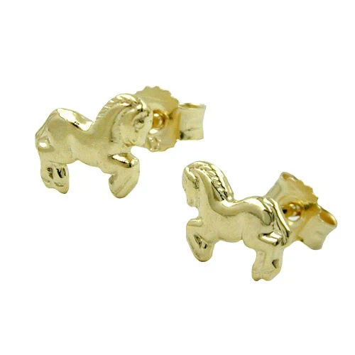 Colfem Ohrstecker Pferde, 375 Gold, Kinder - Bild 1