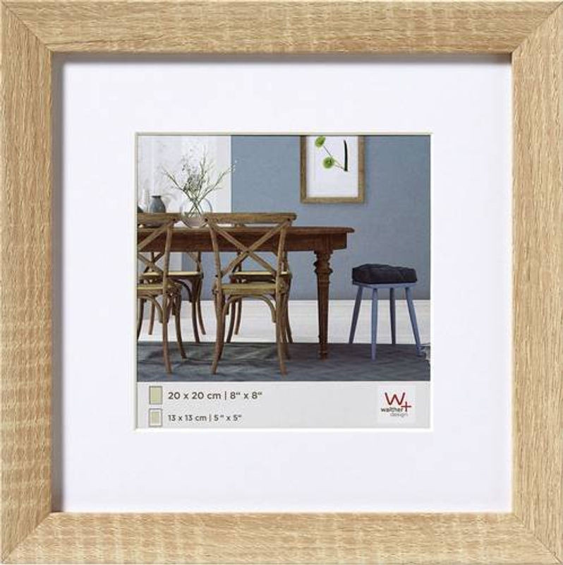 Walther Design Bilderwechselrahmen Fiorito aus Holz in Eiche Hell mit Passepartout, B/H: 20 x 20 cm - Bild 1